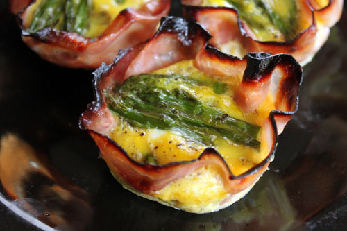 Ham, Egg, and Asparagus Baskets