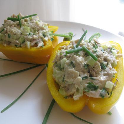 Stuffed bell pepper with chicken salad
