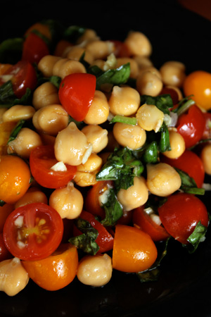 Chickpea and tomato salad