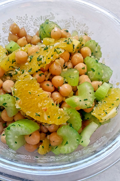 Chickpea, orange and celery salad