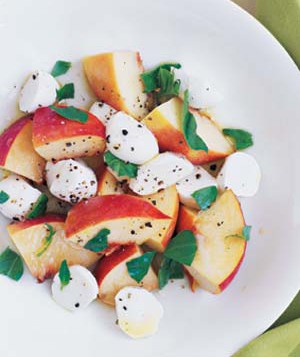 Peach, Basil, and Mozzarella Salad