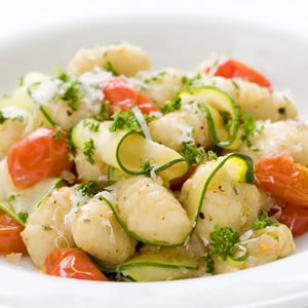Gnocchi with zucchini strips and brown butter