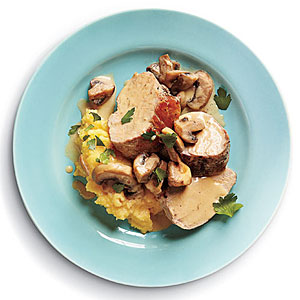 Pork tenderloin with mushroom sauce