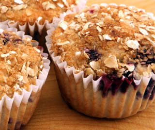 Oatmeal Blueberry and Lemon Muffins