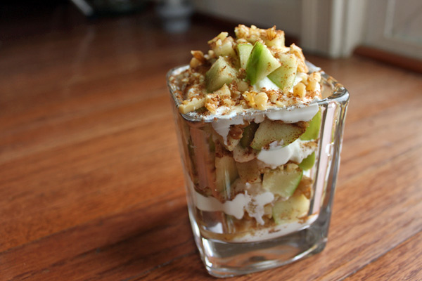 Yogurt, Apple, and Walnut Parfait