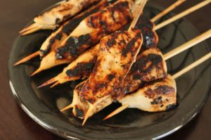 Maple and ginger chicken skewers