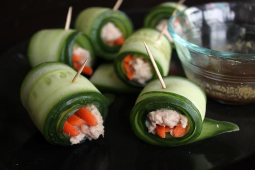 Rollitos de pepino y atún