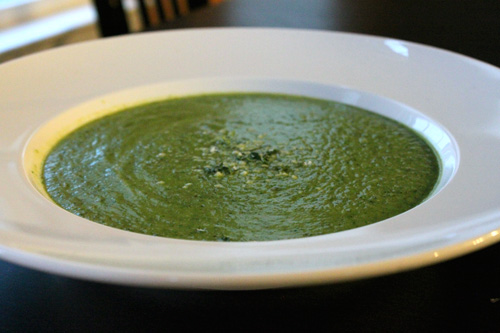 Sopa de zuchinni y espinaca