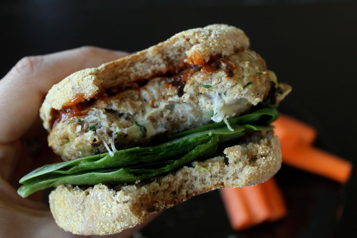 Turkey patties filled with cheese