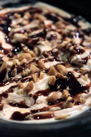 Yogurt with peanut butter and chocolate