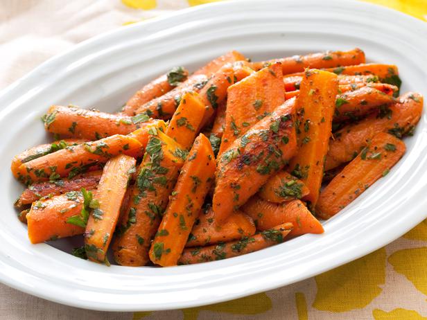 Carrots with mint and parsley